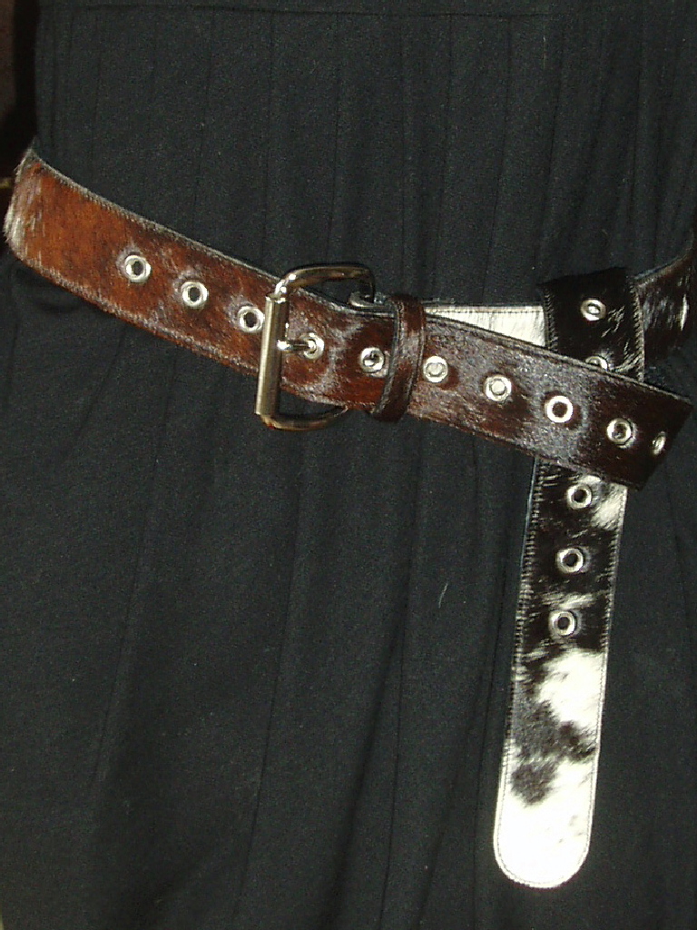 Extra Long Hair-Cowhide Belt Knotted