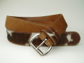 1TTC 4056NHF Tan Tricolour Hair Cowhide Belt