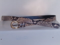 25mm Python Snakeskin Belt Brushed Brass Look Buckle