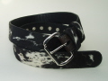 3BLC 405419C Black & White Hair Cowhide Belt