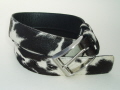 4BLC 353848P Black & White Hair Cowhide Belt