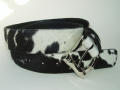 6BLC 404759P Black & White hair Cowhide Belt