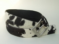 7BLC 404759P Black & White Hair Cowhice Belt
