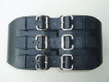 BS1 Black Leather Six Buckle Corset Belt