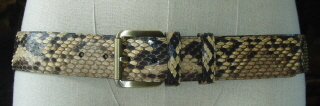 BWSe Natural Colour Python Snakeskin Belt 42mm  43 inches