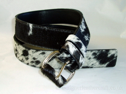 Black & White Hair Cowhide Belt  37mm - 41 inch