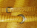 Crocodile Print Leather and Buckles