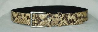 FBWf Natural Python Snakeskin Belt 35mm 36 inches