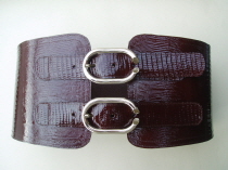PBS1 Patent Lizard Print Leather Corset Belt