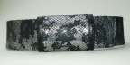 Rose Pattern Silver Foiled Python Belt