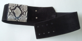 Suede Keeper Belt Fastens with Studs