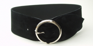 Wide Black Suede Belt