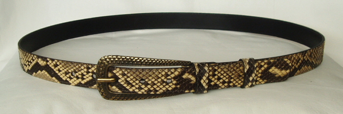 Womans Skinny Python Snakeskin Belt